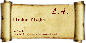 Linder Alajos névjegykártya